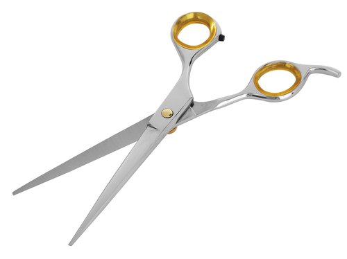 SHARF Gold Touch Barber 7.5 Inch, Professional Straight Shears 440c Japanese Stainless Steel Barber Scissors for Men and Women