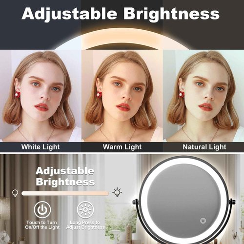 SanaWell Tabletop Standing Makeup Mirror with Adjustable Height, 8Inch Mirror