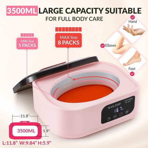 BAOSHISHAN Paraffin Wax Machine for Hands, 3500ml Paraffin Wax Warmer with 8 Pack Refills, 4 Auto-Timer Hand Wax Paraffin Machine for Home Spa Moisturizing Arthritis