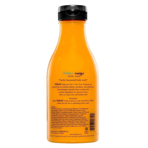 TEENOLOGY Shampoo, Conditioner, and Body Wash Bundle (Save 10%) - Sulfate and Paraben Free, Noncomedogenic, Natural Botanical Extracts, Vanilla Almond & Tropical Orange- 16 oz.