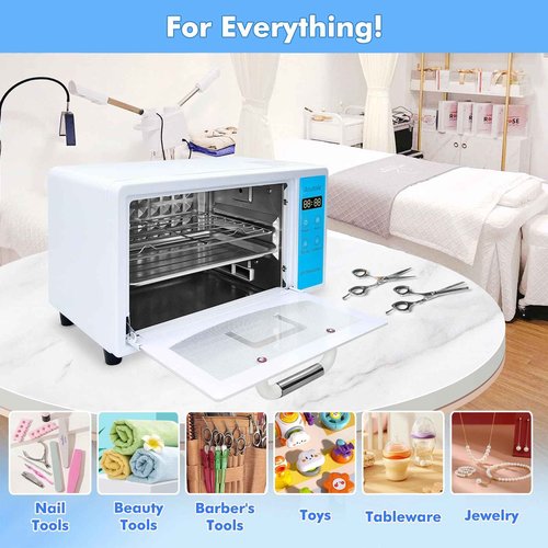 Anatole UV Light Nail Tool Cleaning Machine Dryer 10L Multifunctional Cleaner Box 160W Professional Manicure Tool Cleaning Cabinet with Stainless Steel Tray Rack for Beauty Salon Spa Barber Home 110V