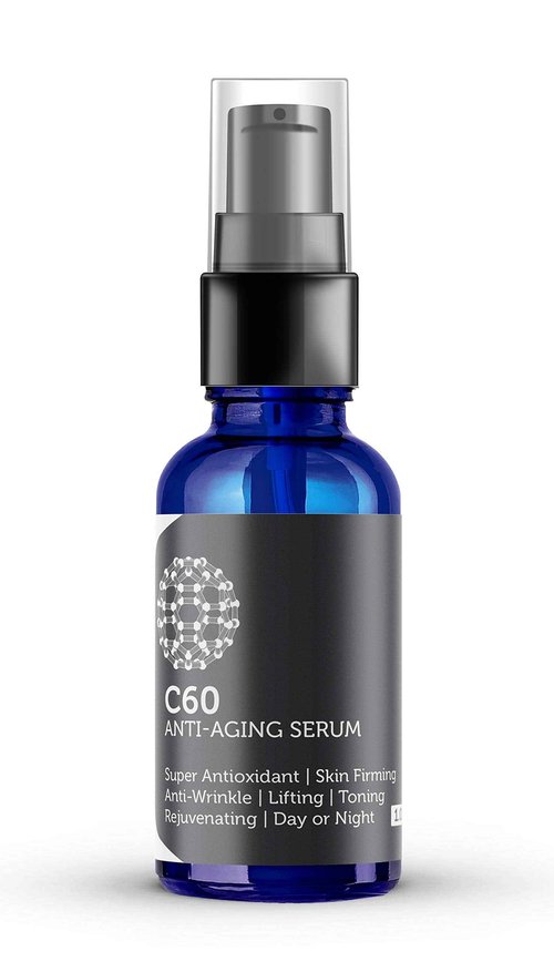 C60 Anti-Aging Face Serum 60ml with Hyaluronic Acid, Plant Stem Cells, Peptides, Vitamins B + C & Anti Aging Wrinkle Complexes for Men & Women Made with Organic Ingredients