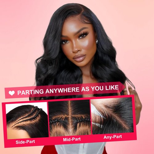 PUNUBO 13x6 Body Wave Lace Front Wigs Human Hair Pre Plucked HD Transparent Lace Frontal Wigs Human Hair 230% Density Glueless Human Wigs with Baby Hair for Women 20 Inch