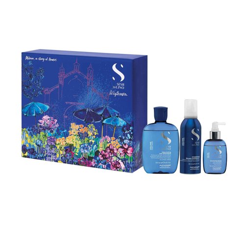 Alfaparf Milano Semi di Lino Volume Gift Set for Fine Hair - Sulfate Free Shampoo, Mousse Conditioner and Volumizing Spray -Adds Intense Volume, Thickness and Body - Anti-Frizz
