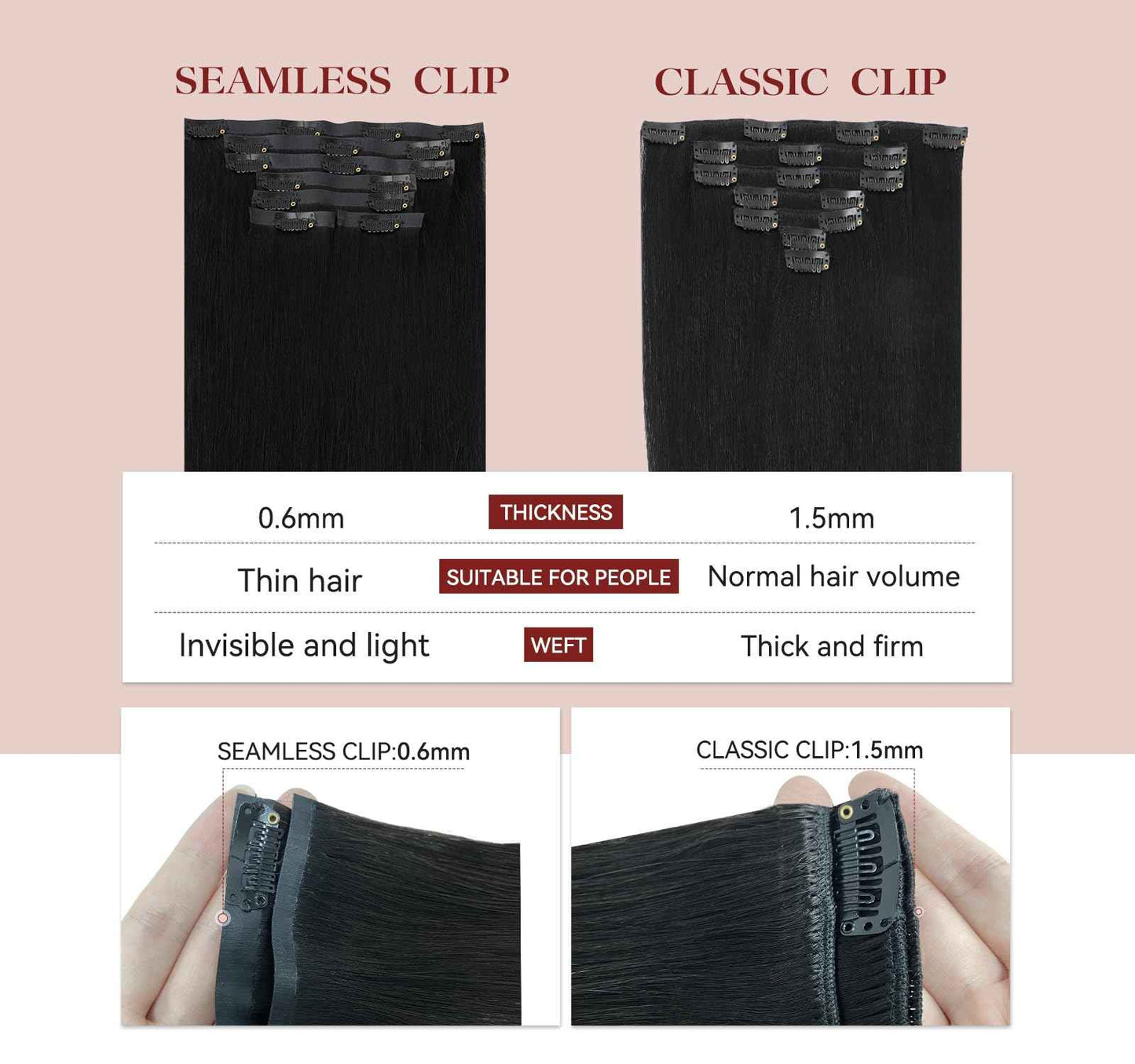 LOVELINE Seamless Clip in Hair Extensions Real Human Hair, Luxury Remy Human Hair Extensions Clip ins for Women, 16 Inch 110g 7Pcs, Balayage Dark Brown to Chestnut Brown