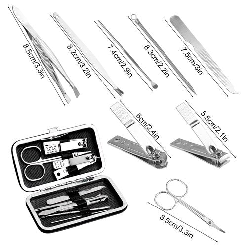 Manicure Kit Bulk, Nail Clippers Set Stainless Steel Fingernail Clippers Set, Sturdy Nail Tip Cutter Trimmers Professional Grooming Toenail Clippers Personal Pedicure Kits Gift (48 Count 8 in 1)