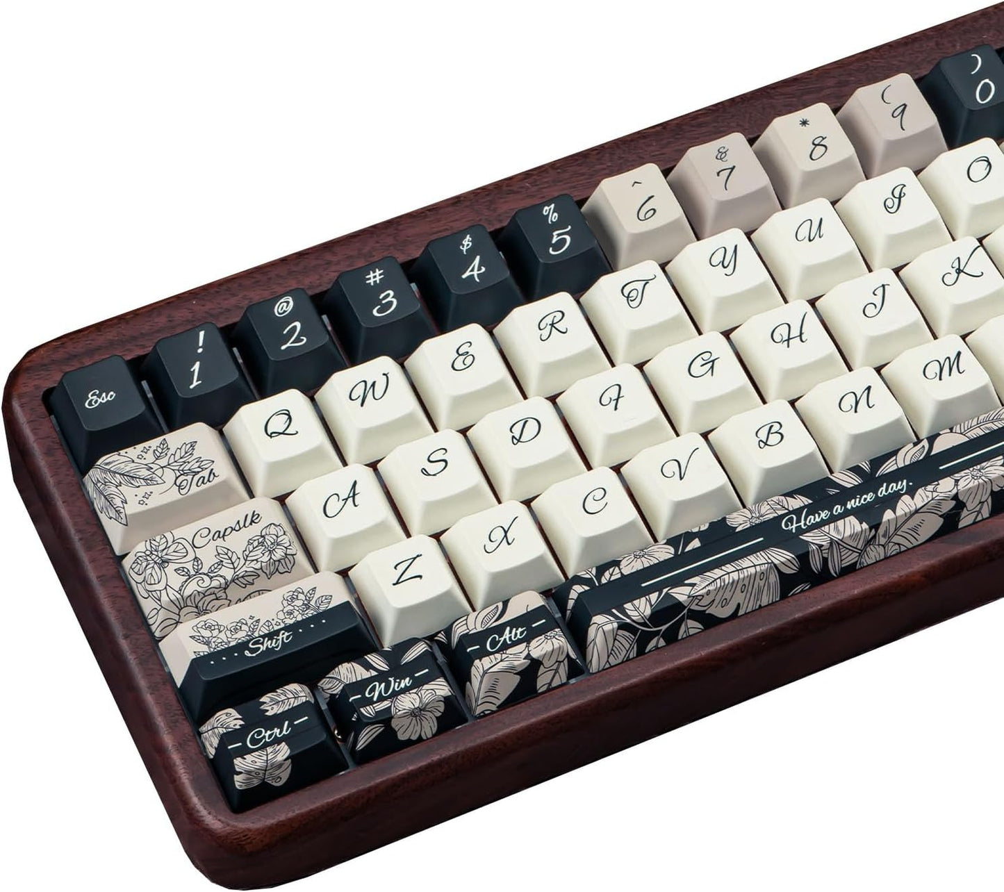 145 Keys PBT Keycap Cherry Profile, Light Blue White Black Bow Aesthetic Dye Sublimation Gaming Custom Keycaps for ANSI/ISO Layout Mechanical Keyboards