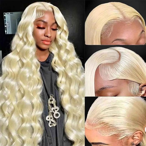 Xsilu 613 13x6 Lace Front Wig Human Hair Body Wave Blonde Wig Human Hair 613 HD Lace Frontal Wig Blonde Lace Front Wigs Human Hair 200% Density 24inch