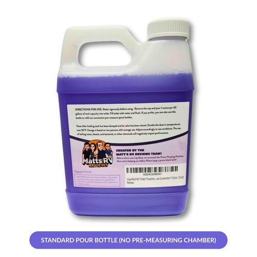 Liquified RV Toilet Treatment - Black Holding Tank Digester - Odor Eliminator - Lavender Scent - Matts RV Reviews (Lavender F-Style, 32oz)