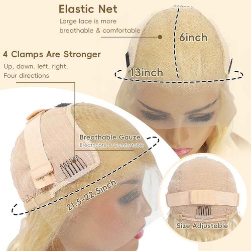 mululi 26 Inch Blonde Lace Front Wigs Human Hair Pre Plucked 613 Lace Front Wig Human Hair 200% Density Straight Blonde Wig with Baby Hair for Women