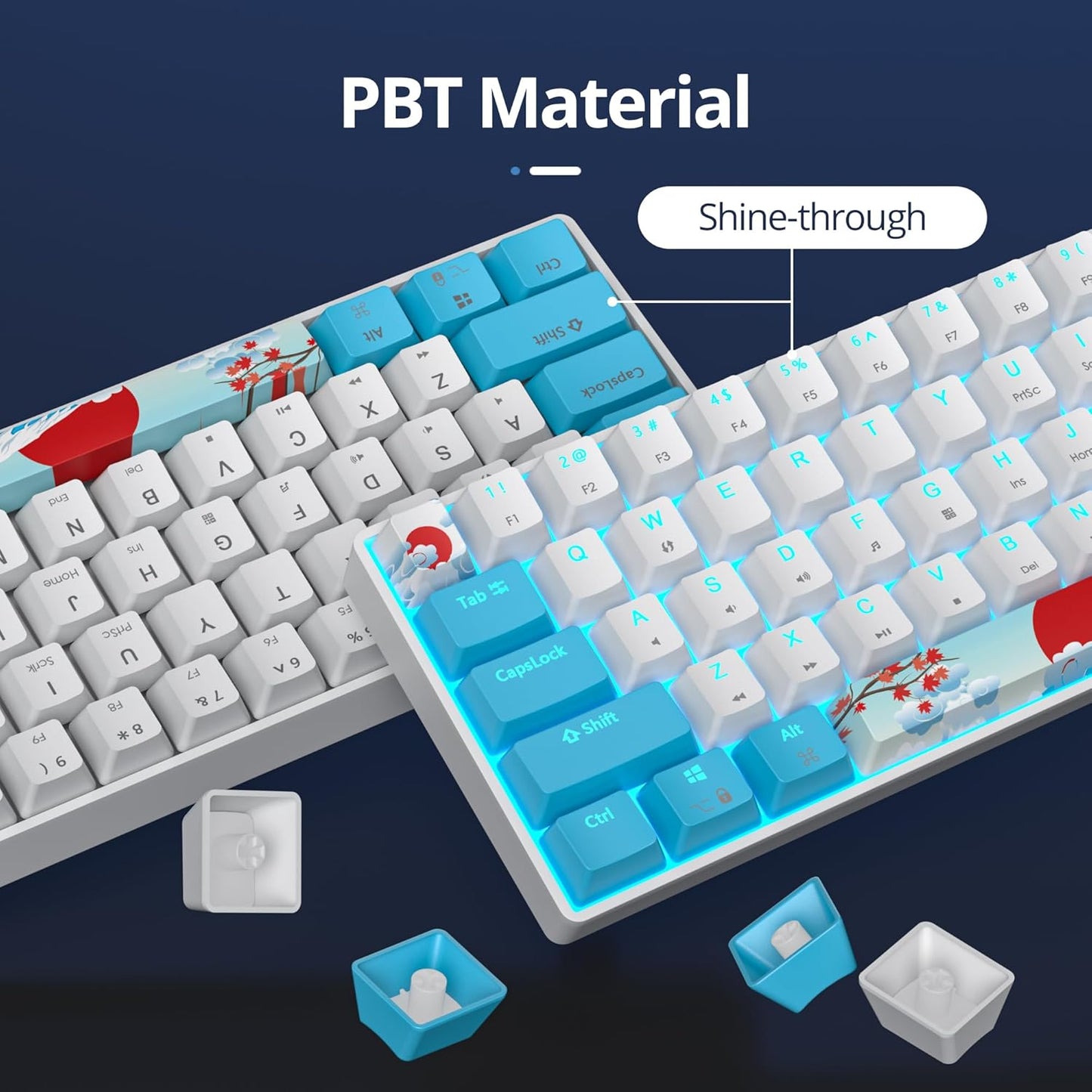 60 Percent Gaming Keyboard 61 Keys Wired Mechanical Keyboard Ultra Compact Key Board Red Switch LED Backlit for Windows Laptop Gamer