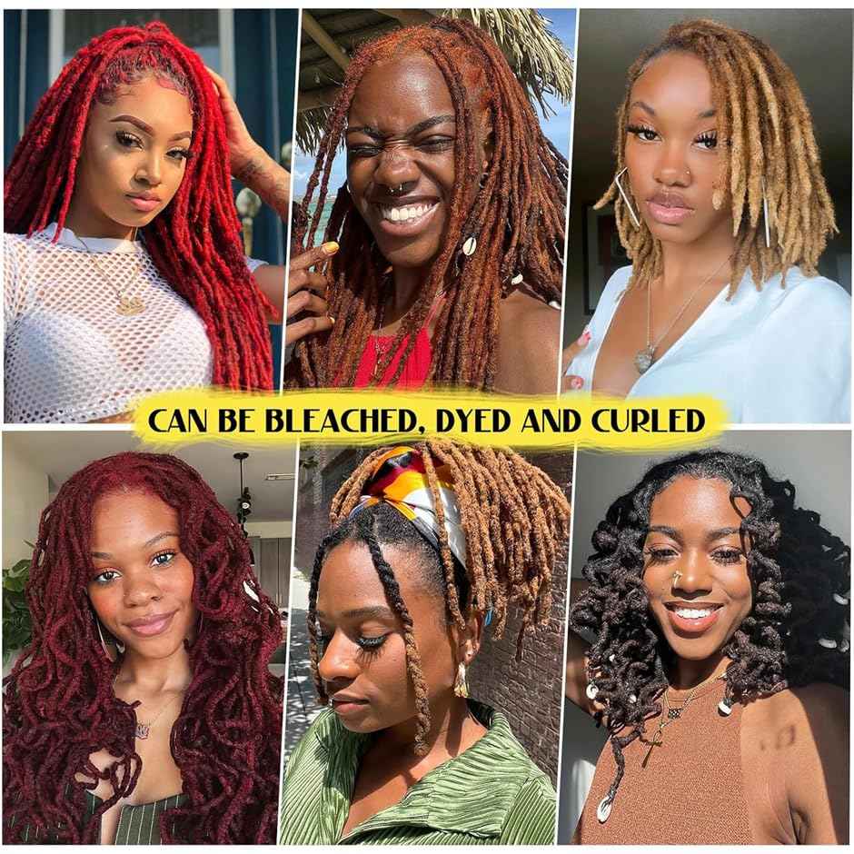 0.4 cm Permanent Loc Extensions Human Hair 8 inch 30 Strands Real Human Hair Dreadlock Extensions Natural Black Dreads Extensions for Men Women Kids 100% Unprocessed Natural Human Hair