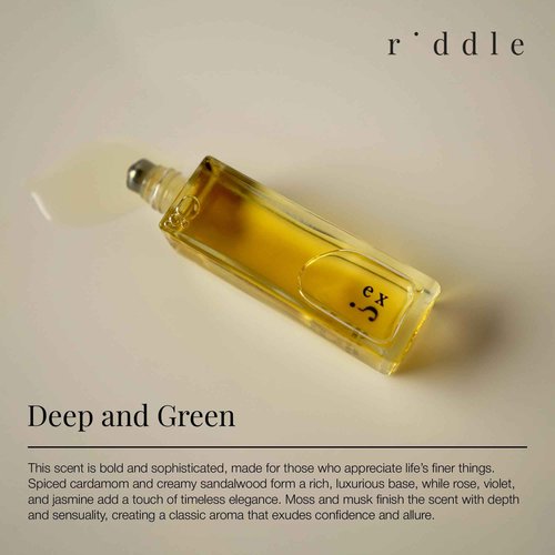 Riddle Ex Roll-On Perfume Made in USA - Premium Rollerball Fragrance for Women with Cardamom, Sandalwood, Rose, and Musk - Long-Lasting Alcohol-Free Gentle on Skin - Ideal for Daily Use and Travel