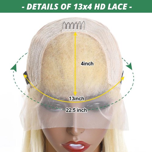 Sweetie 16 Inch 613 13x4 Lace Front Wig Human Hair 150% Density 12A Blonde Wig Human Hair Straight Lace Front Wigs Human Hair for Women HD Lace Glueless Wigs Human Hair Pre Plucked