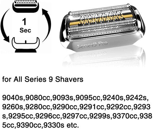 94M Series 9 Pro Electric Shaver Replacement Head for Braun Series 9 Pro and Series 9 Replacement Head for Electric Razors 9290cc, 9291cc, 9370cc, 9376cc, 9293s, 9260s, 9295cc, 9385cc (94M/3pcs)