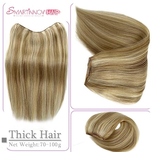 Balayage Clip in Hair Extensions V Shape Clips on Hair 3/4 Full Head Hairpieces One Piece for Women 20Inch Ombre Ash Blonde to Platinum Blonde Real Human Hair 100G Invisible Clip in Hair Extension