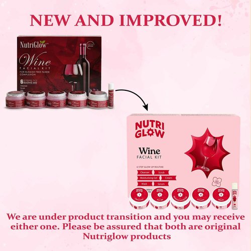 Nutriglow Wine Facial Kit For Radiant Glow, All Skin Types- 250g+10ml