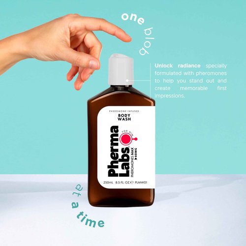 PHERMALABS Premium Pheromone Body Wash for Men - Long-Lasting cologne perfume Gel Scent Con Feromonas para Hombres - Captivate with Feromonas for Men - Mens Pheromones (8.5 Fl Oz, Scent Number 1)