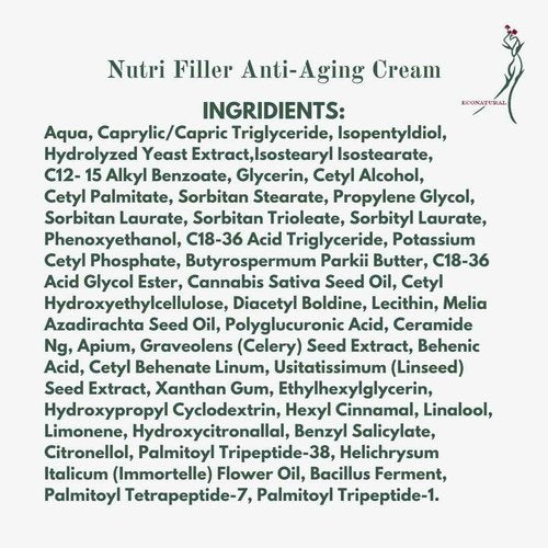 Revital Elixir Nutri Filler Cream – Peptide & Hyaluronic Acid Anti-Aging Moisturizer for Mature Skin – Firming & Hydration, 1.7 oz Airless Pump