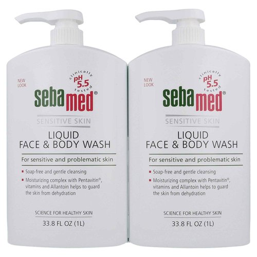 SEBAMED Liquid Face and Body Wash, for Sensitive Skin 33.8-Fluid Ounces Bottle (Pack of 2)