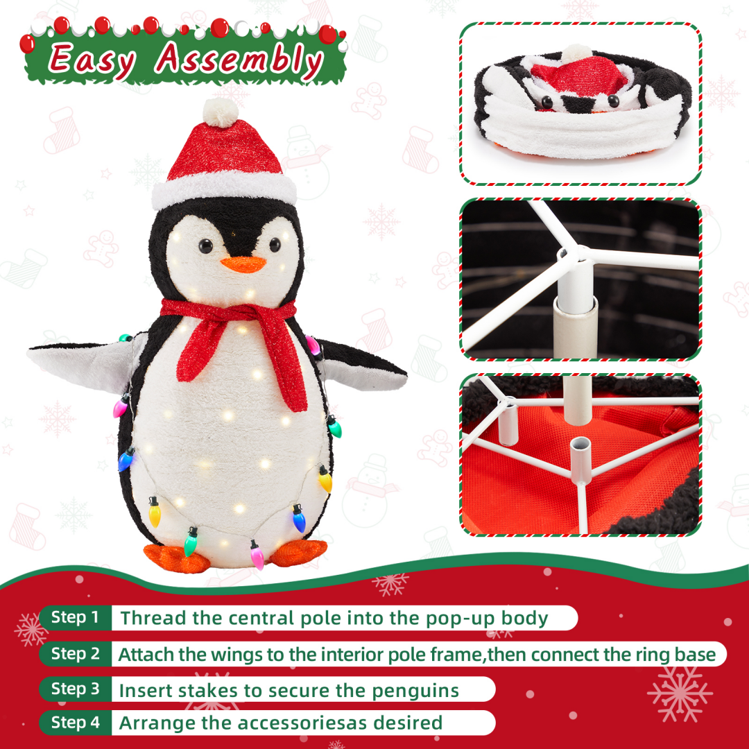 Illuminated Penguin Outdoor Decoration with LED Lights
