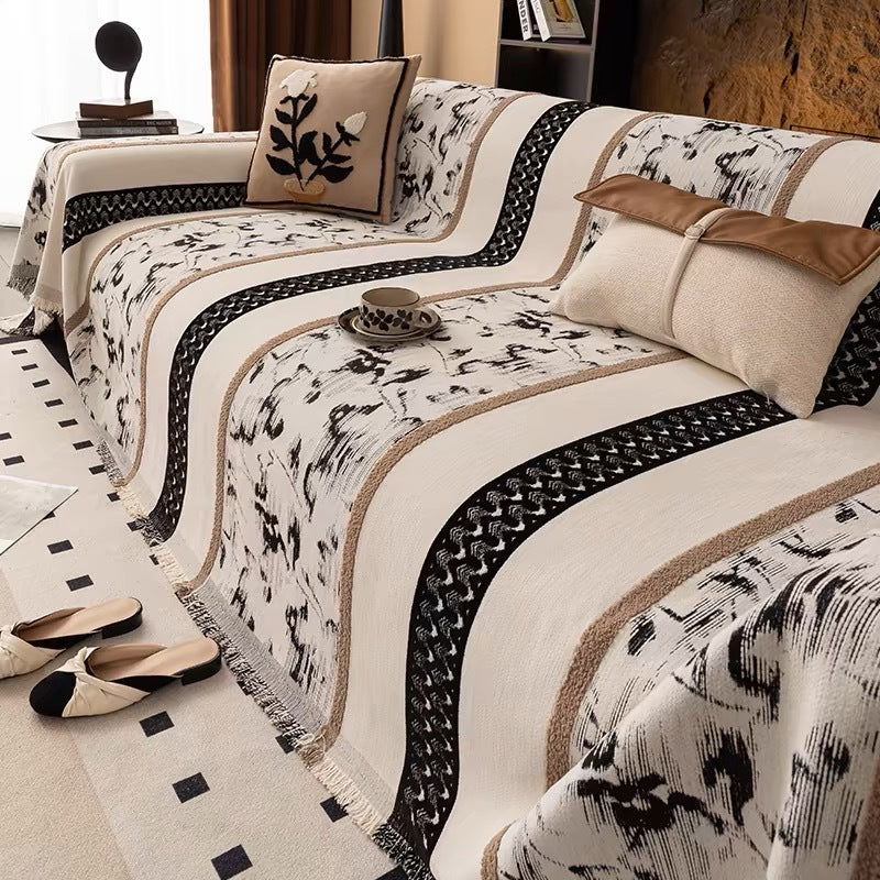Chinese Ancient Style Chenille Sofa Cover - Universal Four Seasons Dust Protector