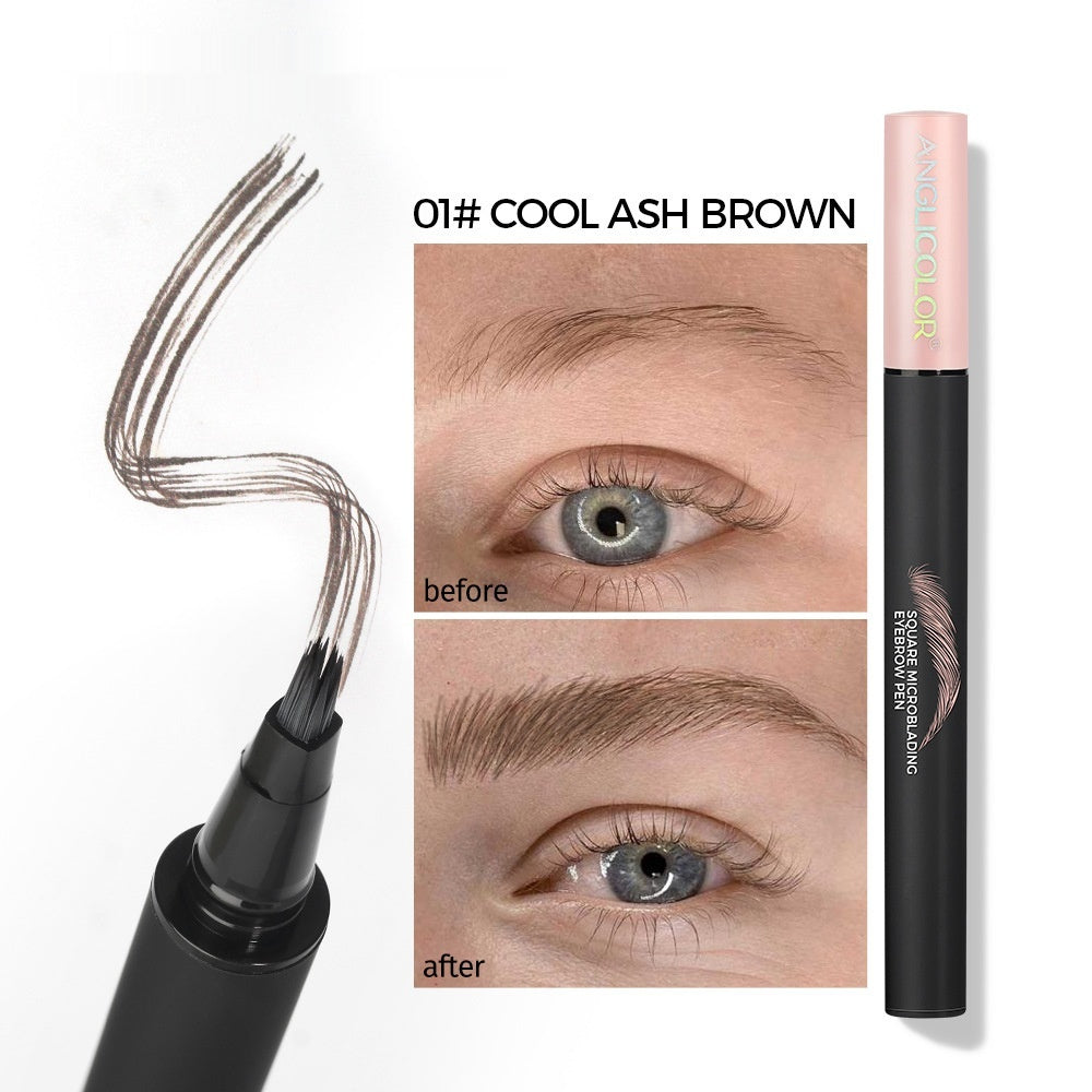 Waterproof Sweat-Proof Liquid Eyebrow Pencil Multi-Fork For Precise Makeup