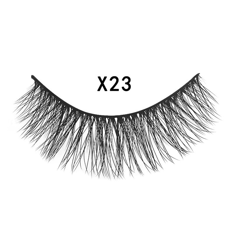 3D Mink Hair False Eyelashes 3 Pairs - Natural Cross Style, Handmade