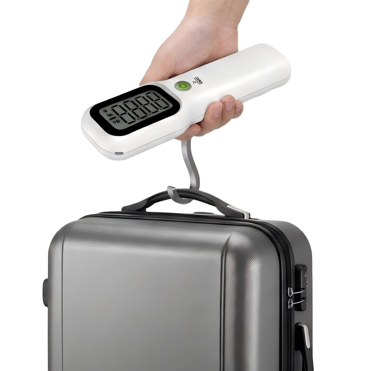 Portable Digital Luggage Scale with Retractable Hook, LCD Display, 66lbs Capacity