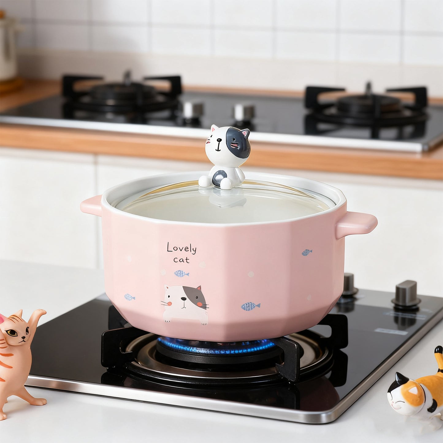 Cartoon Cat Noodles Bowl - 850ml Capacity Kitchen Storage