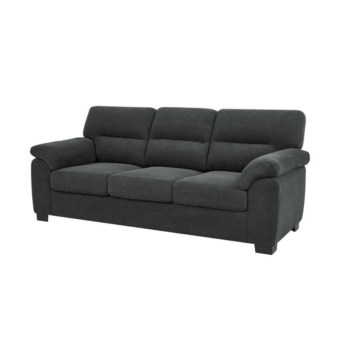 Modern Dark Gray 3-Seater Sofa - Comfortable Upholstered Couch