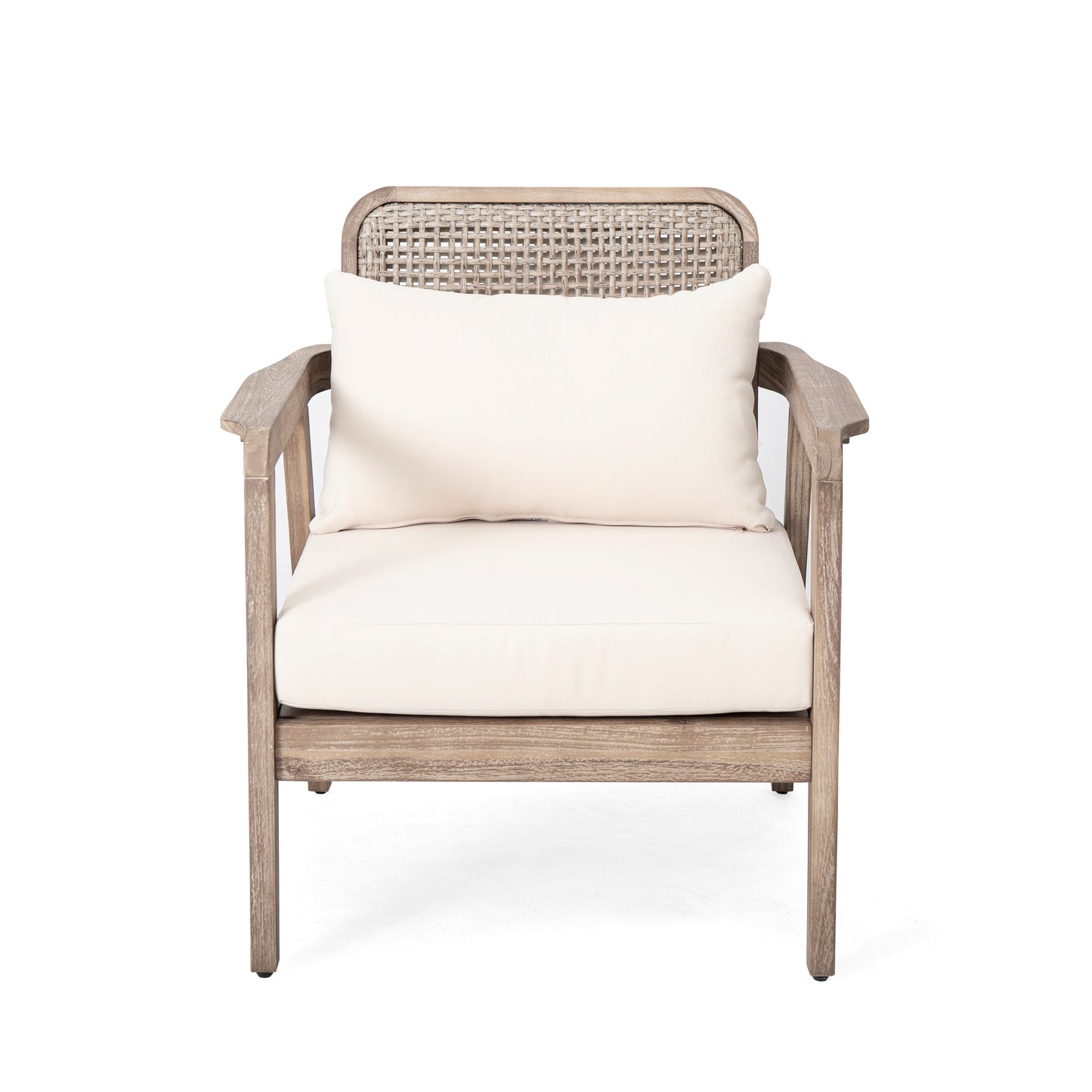 Outdoor Acacia Wood Patio Club Chair, Furniture,Waterproof Thick
