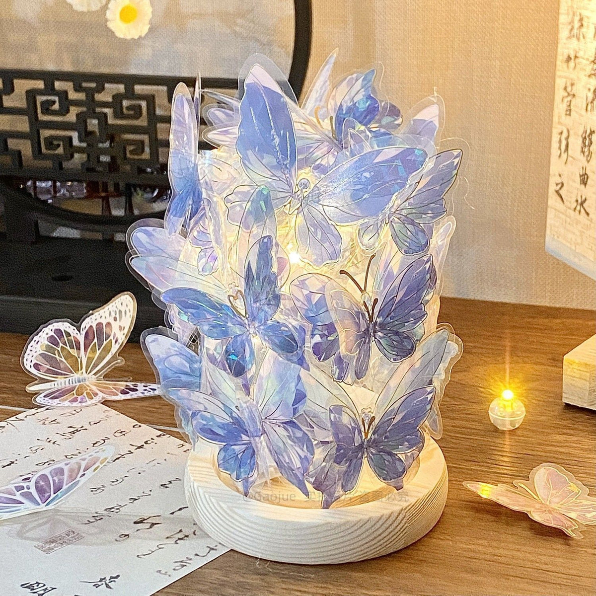 DIY Butterfly Night Light Kit - Glowing Atmosphere Lamp for Home & Kids