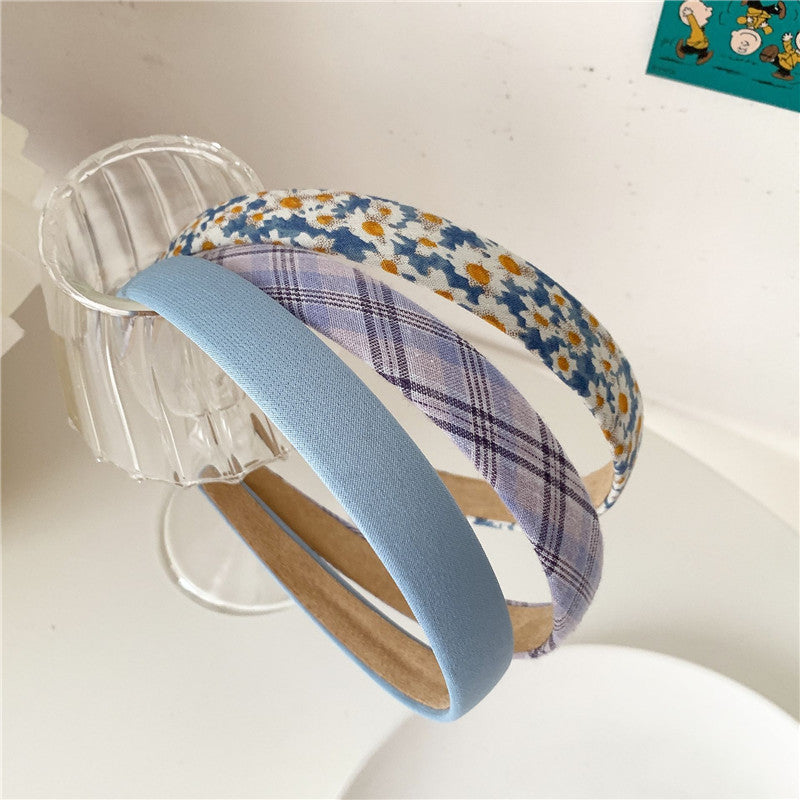 Plaid Flower Fabric Headband