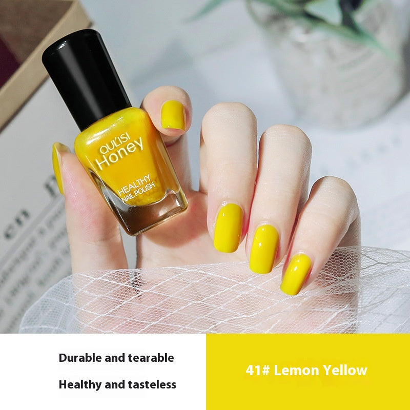 Women’s Peelable Lemon Yellow Nail Polish Baking-Free Water-Based Gel