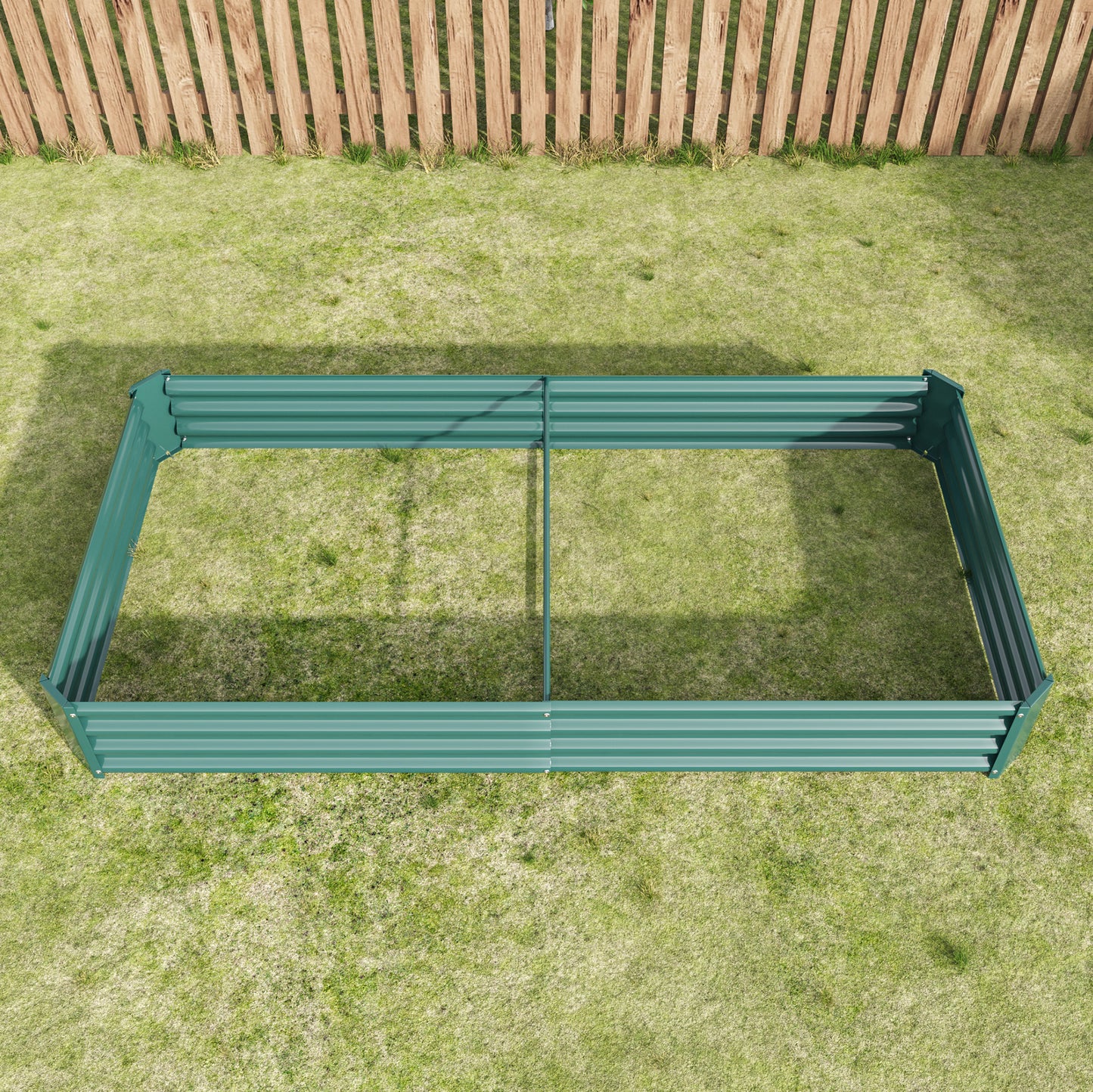 2-Piece Green Metal Raised Garden Planter Bed - 7.6' x 3.7'