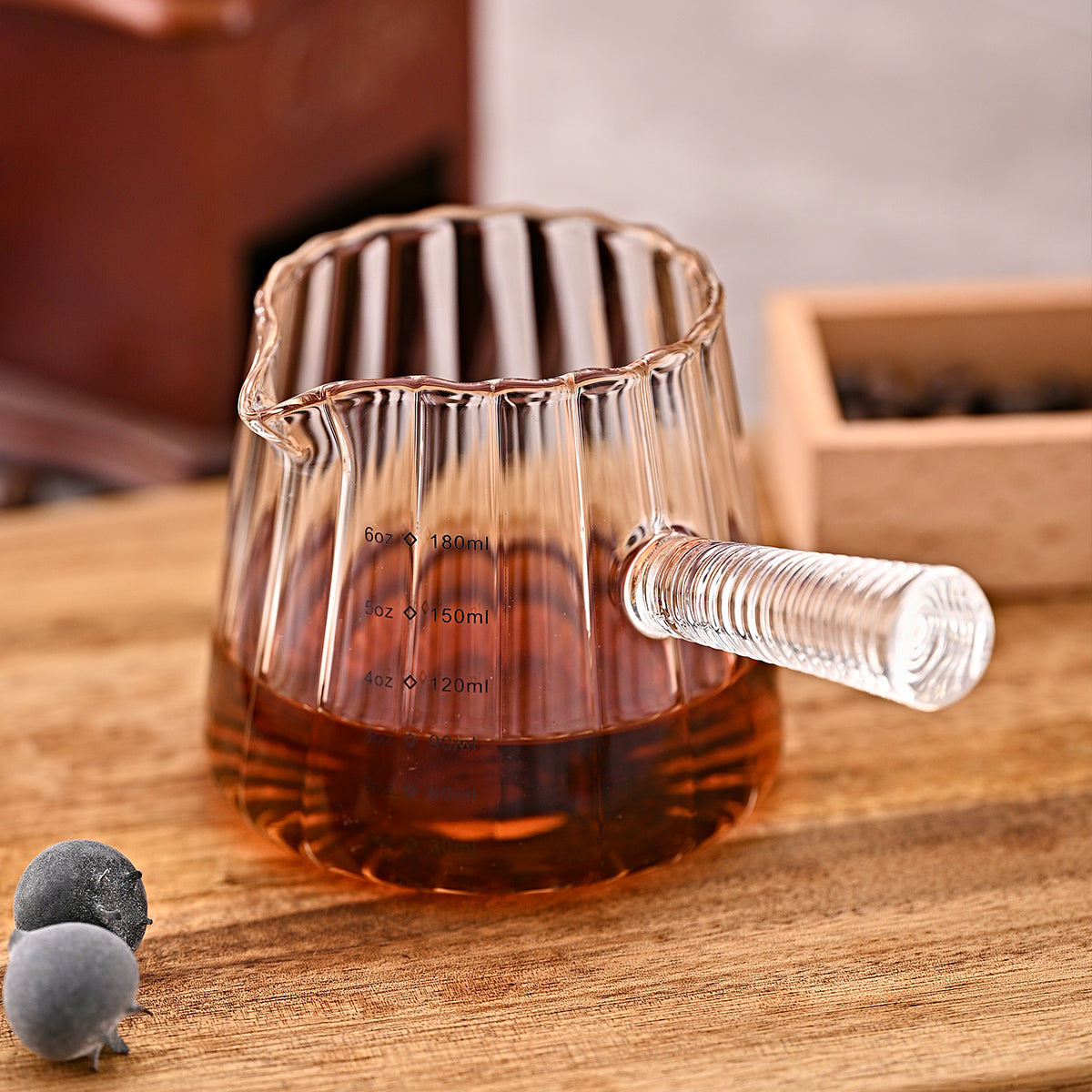 180ml Mini Coffee Cup with Glass Handle - Italian Style