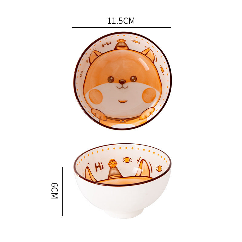 Cute Ceramic Animal Bowl Set for Kitchen - Assorted Cartoon Styles