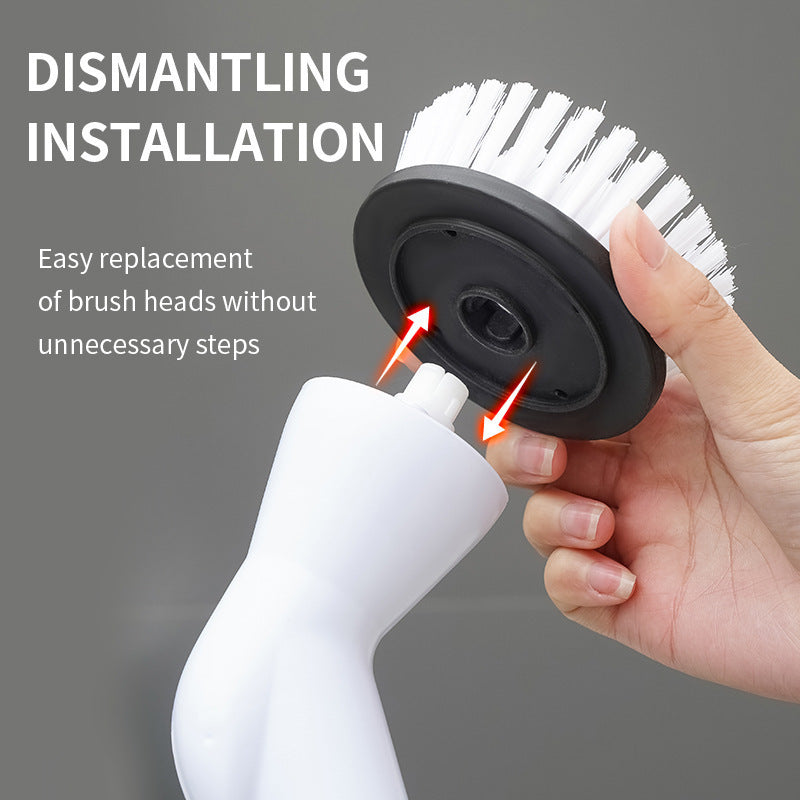 Wireless Electric Cleaning Brush with Long Handle & Multiple Brush Heads