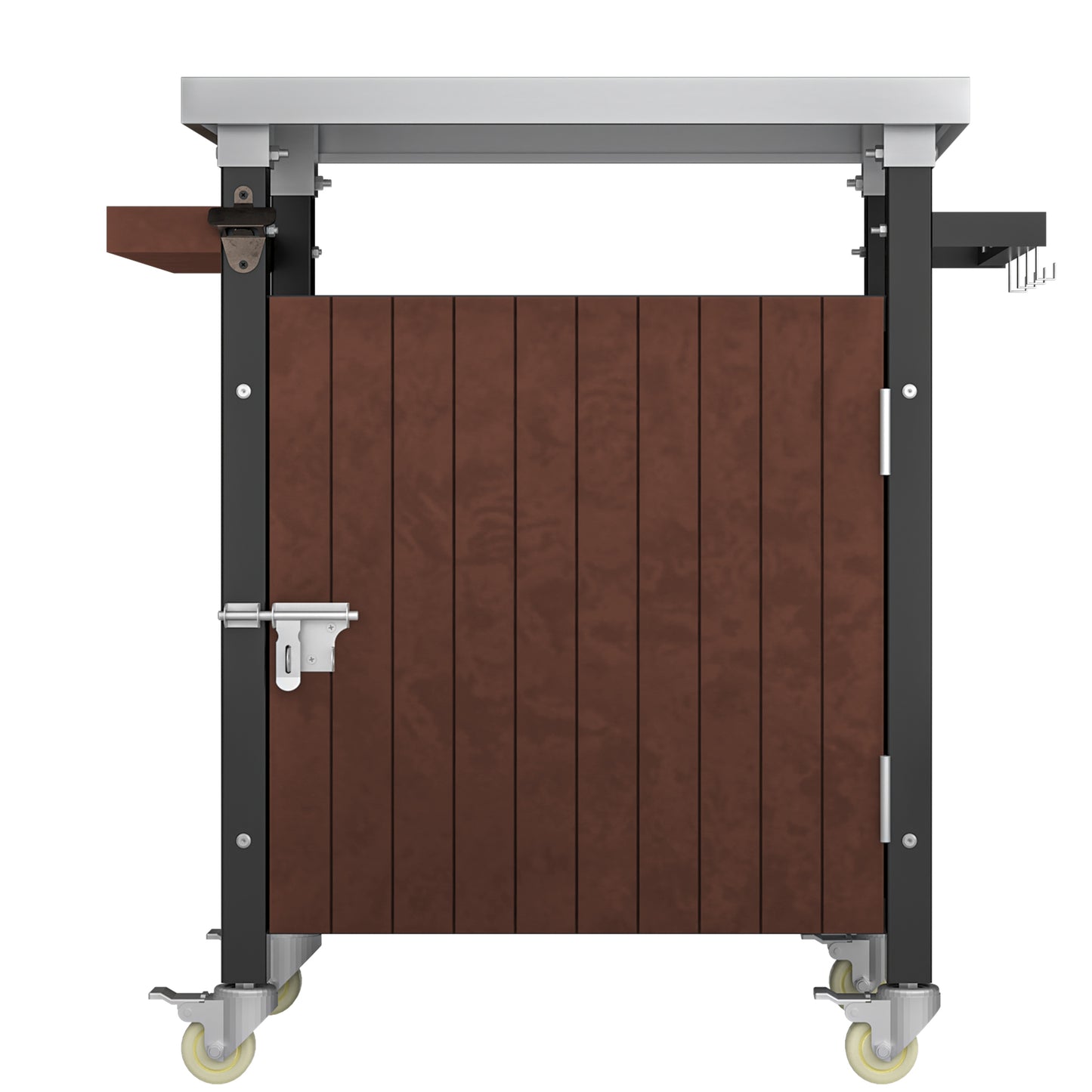 Outdoor Grill Cart with Stainless Steel Top & Wheels - 52.7"