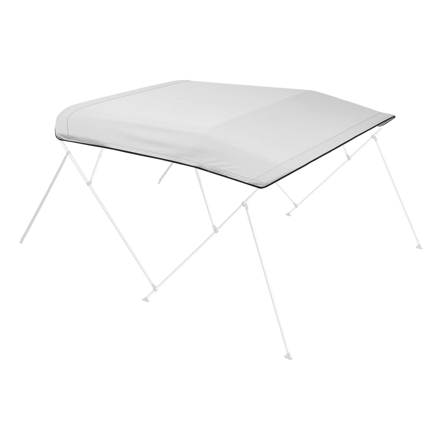 8 Ft Marine-Grade Waterproof Bimini Top Replacement Cover - Gray, Easy Install Sun Shade for Boats