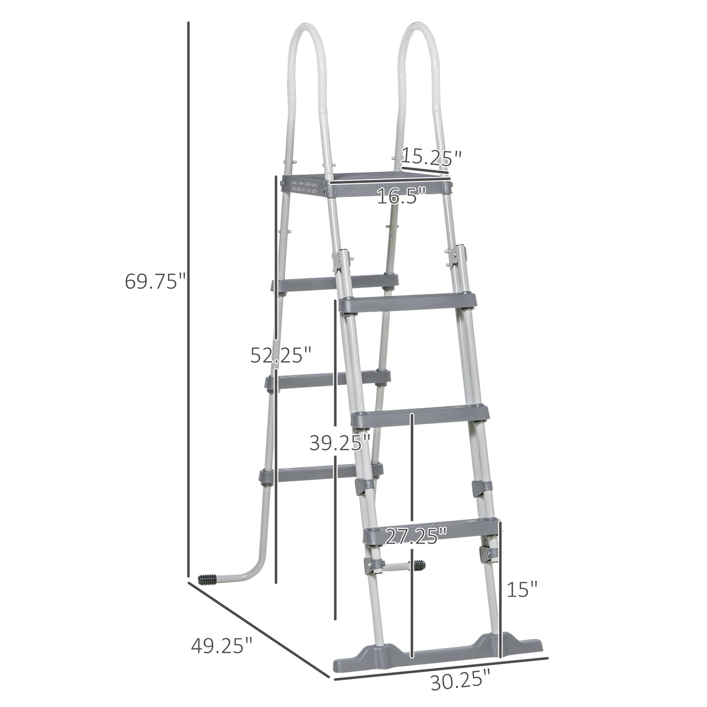 Above Ground Swimming Pool Ladder - Non-Slip Steps & Handrails