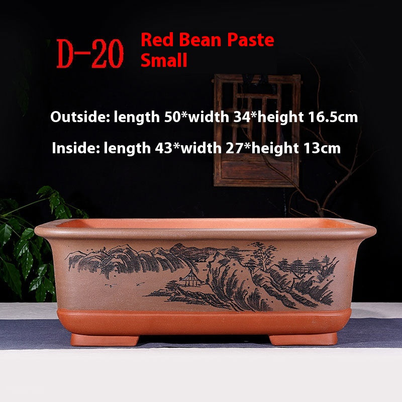 Rectangular Non-Porous Rockery for Bonsai Trees Garden Decor