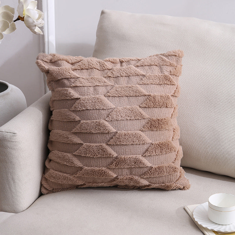 Nordic Double-Sided Plush Pillow Cover 45x45cm Sofa Cushion Case Home Decor