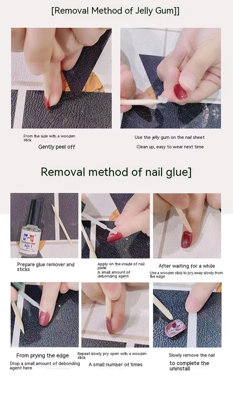 Green Snake Bamboo Shadow Nail Tips - Resin Nail Enhancement