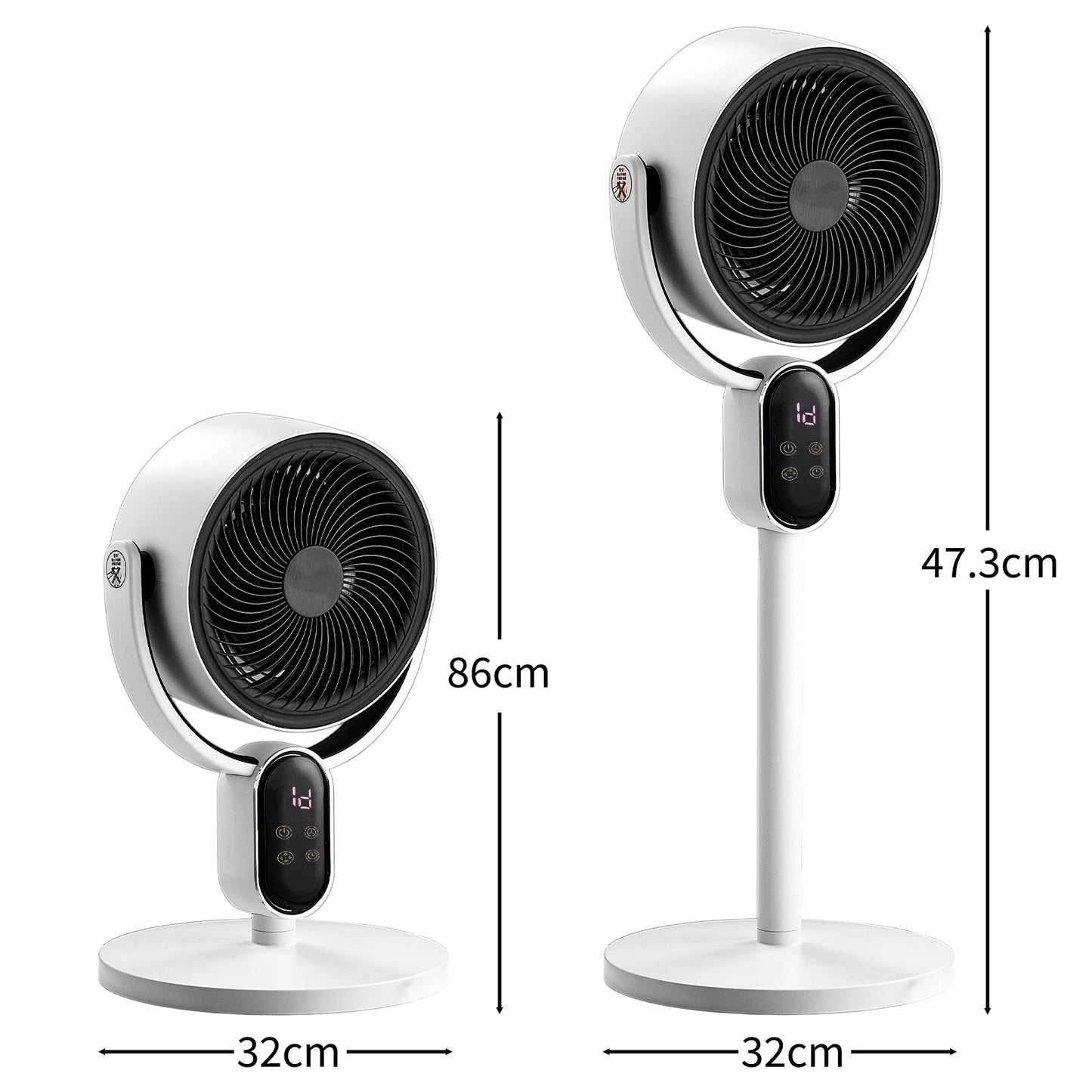 Standing Desk Fan with Remote & Oscillation - 110V 40W Air Circulator, 3 Speeds, 12H Timer