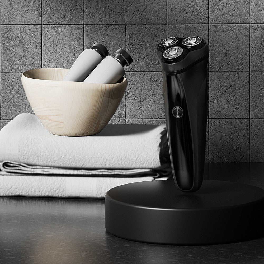 Rechargeable Electric Shaver with Floating Cutter Head - Black
