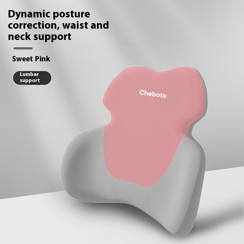 Adjustable Memory Foam Headrest & Waist Support Pillow Set for Car Seat Comfort