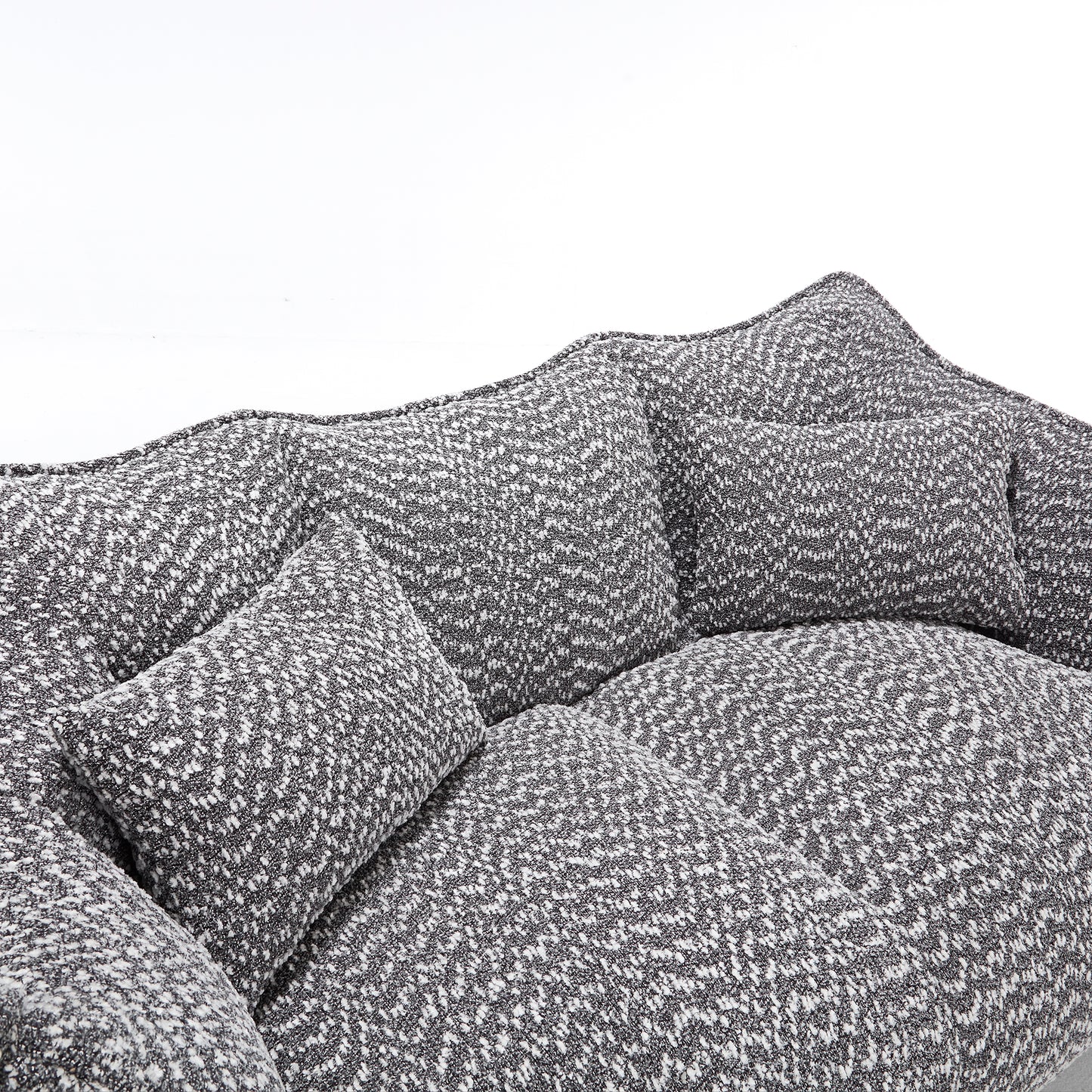 Soft Grey Beanbag Chair with Foam Core - Comfortable Recliner for 2