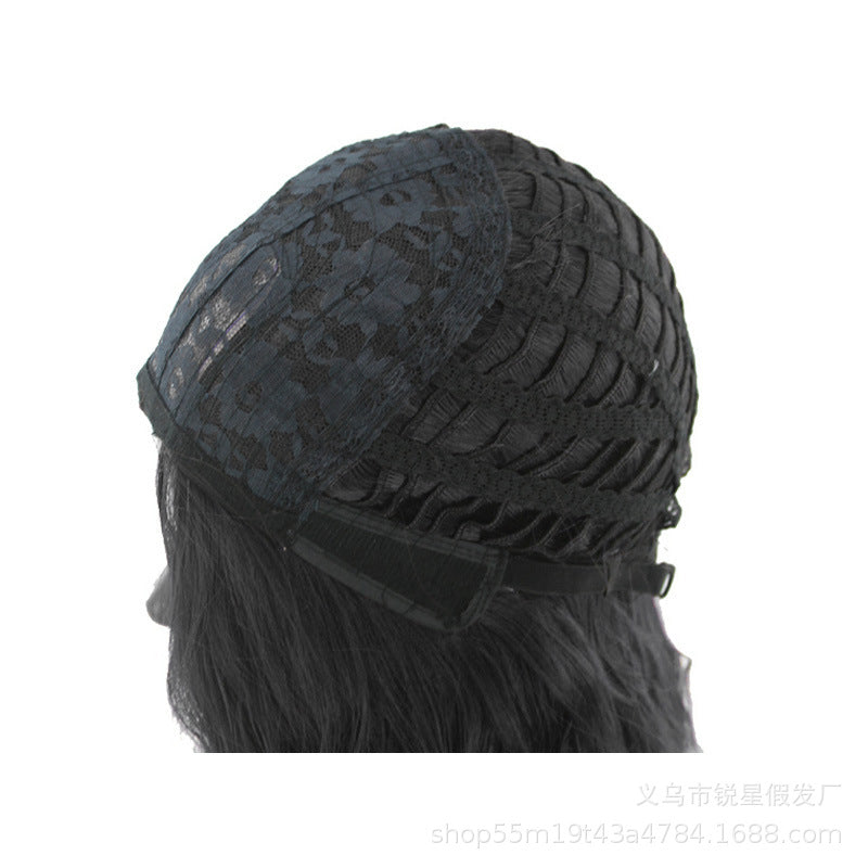 African Small Curly Wig with Mixed Color Long Hair for Ladies - Synthetic & Dyeable